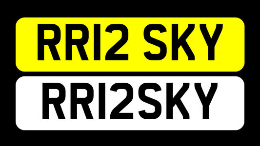 License plate with the registration 'RR12 SKY' by UKPLATESELLER